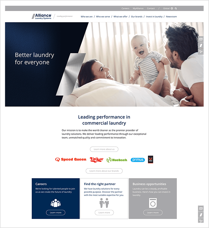 Alliance Laundry Systems home page