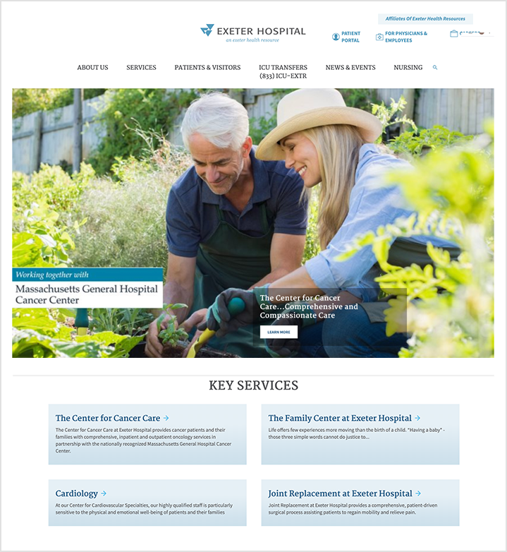 Exeter Hospital home page
