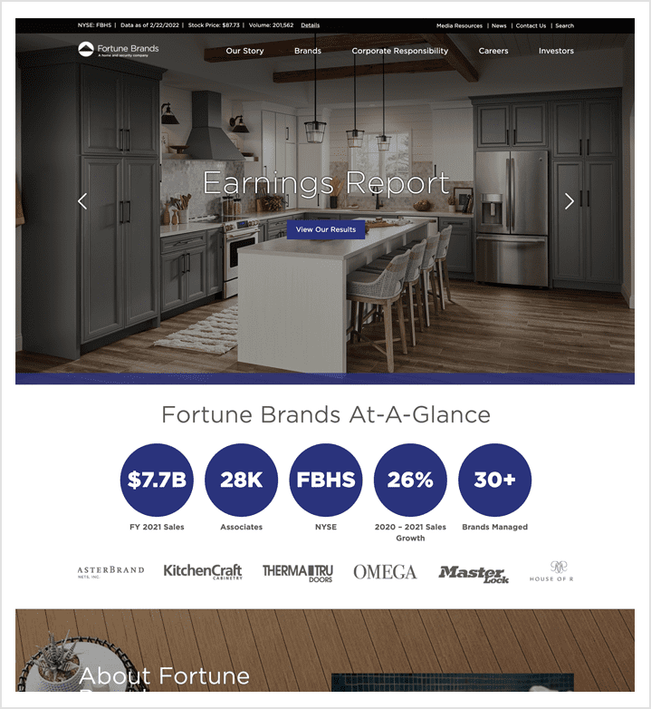 Fortune Brands home page