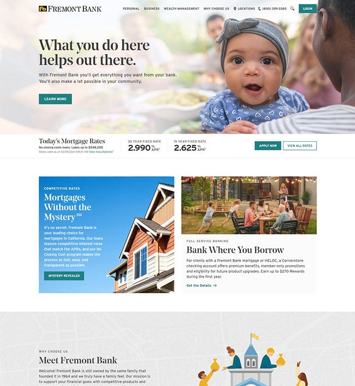 Freemont Bank home page