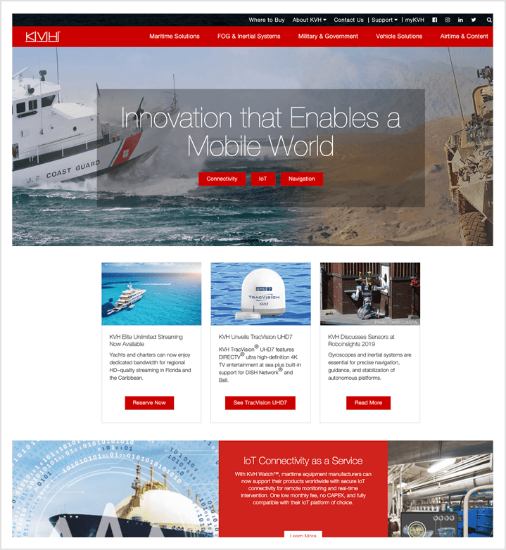 KVH home page