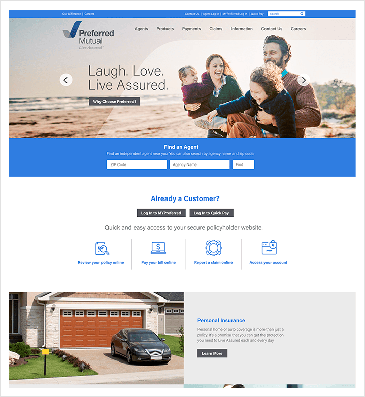 Preferred Mutual home page