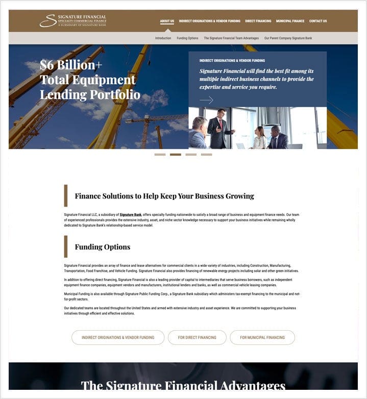 Signature Financial Home Page