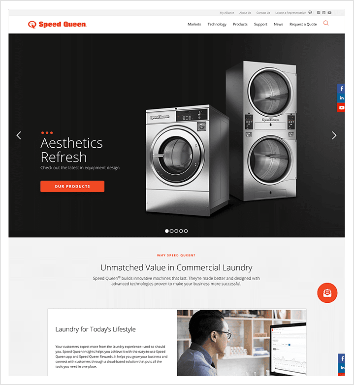 Speed Queen home page