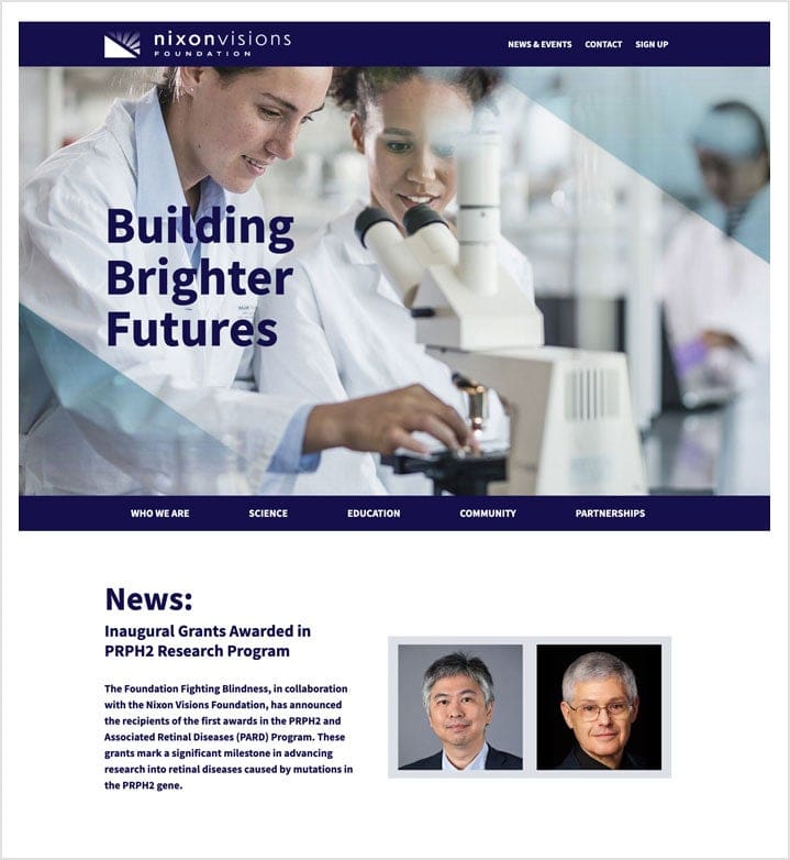 Nixon Visions home page image